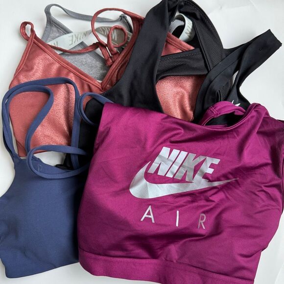 Nike Sports Bra Bundle Lot Of Six Air Indy Sports Bra Strappy Black Size Medium